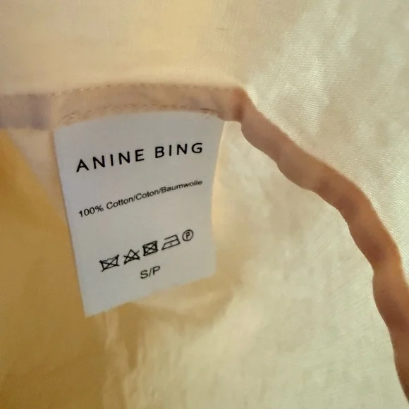 Anine Bing Mika Shirt Yellow - Small - Picture 4 of 5